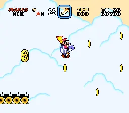 Sala secreta de moedas em Super Mario World