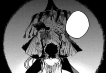Os vilões de Witch Hat Atelier: quem são os Brimmed Caps no anime e no mangá viloes de Witch Hat Atelier: bruxo Brimmed Cap se ergue sobre Coco em pagina do manga