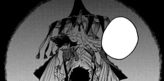 Os vilões de Witch Hat Atelier: quem são os Brimmed Caps no anime e no mangá viloes de Witch Hat Atelier: bruxo Brimmed Cap se ergue sobre Coco em pagina do manga