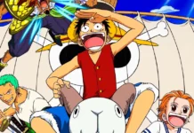 Filmes de One Piece em ordem: os 15 lançados e os 2 anunciados Filmes de One Piece em ordem: arte de divulgação do relançamento nos cinemas brasileiros pela Paris Filmes