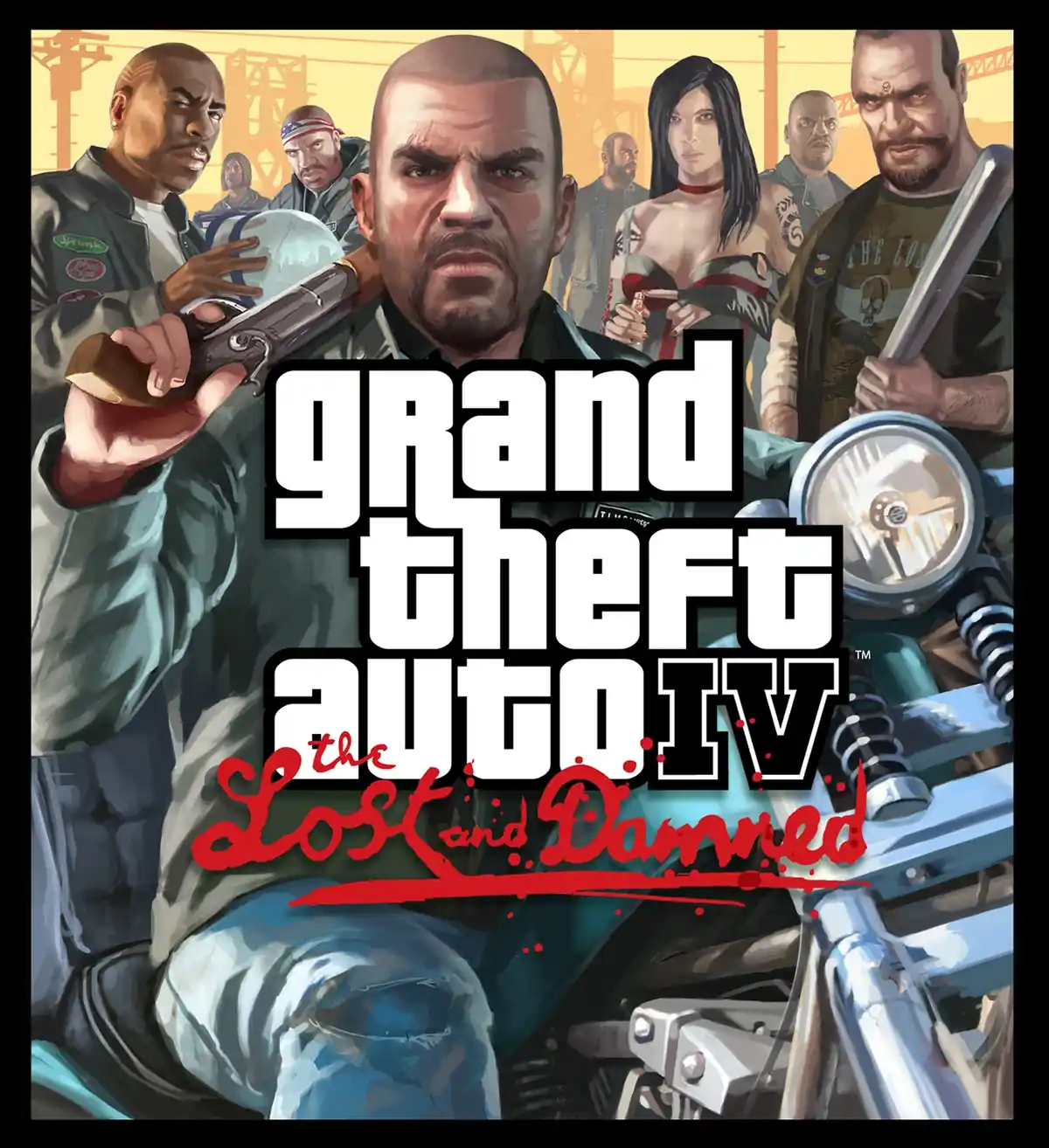 Capa de GTA IV The Lost and Damned, expansao de 2009 com Johnny Klebitz