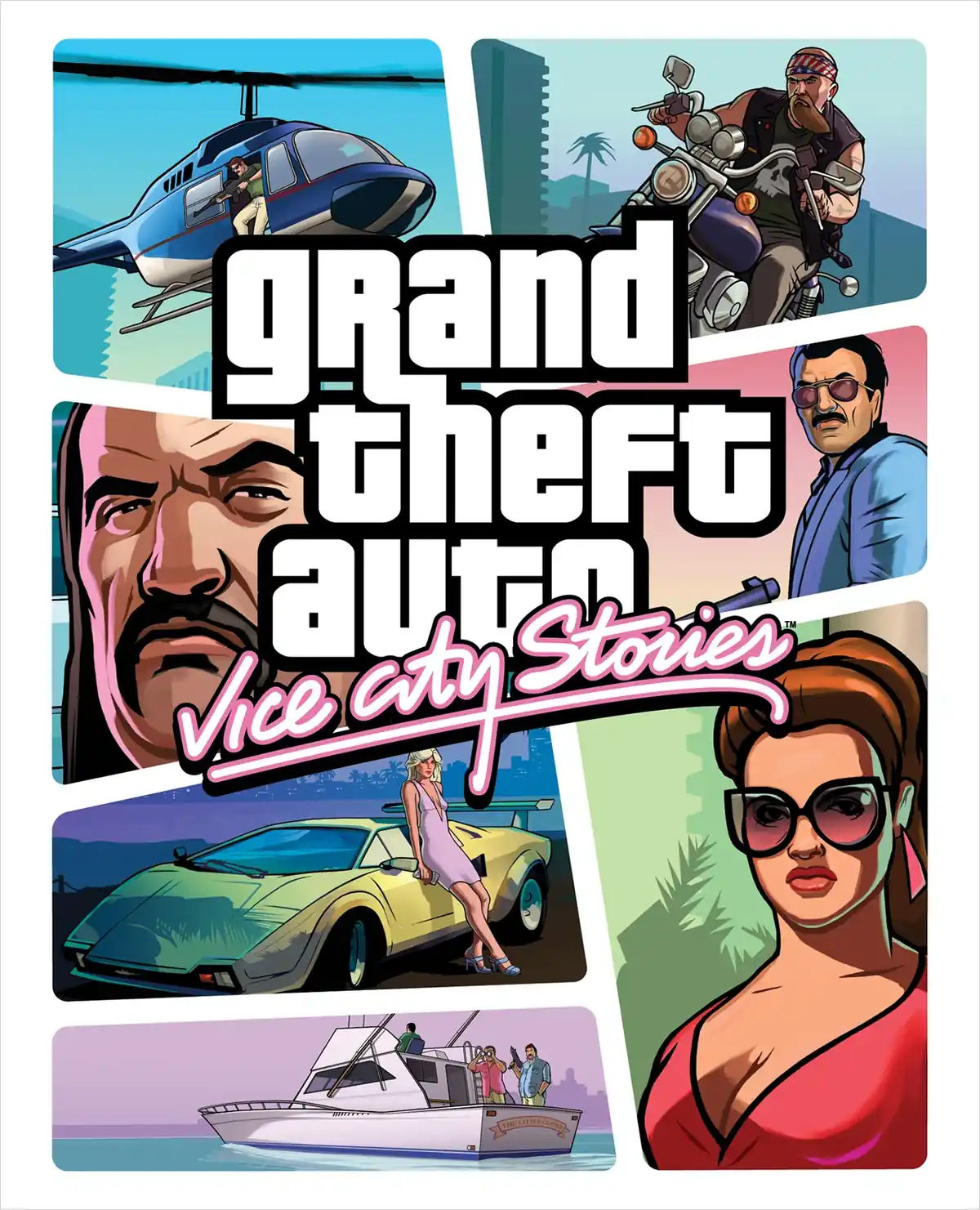 Capa de GTA Vice City Stories, lancado em 2006 e ambientado em 1984
