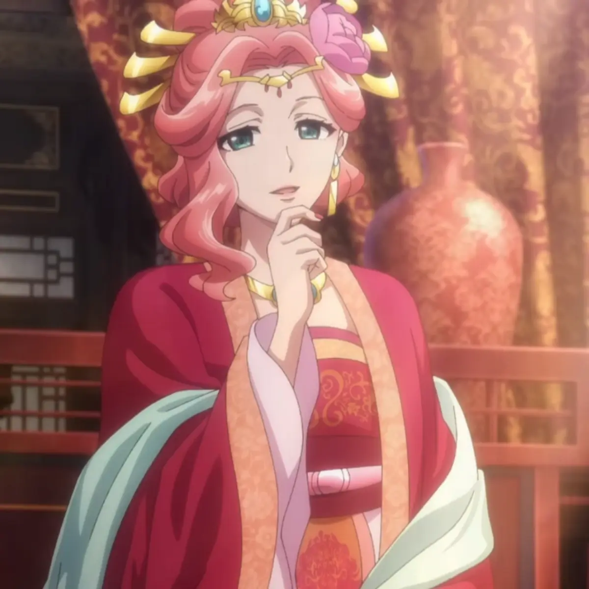 Gyokuyou, a Consorte Preciosa do Pavilhão de Jade, em arte do anime Diários de uma Apotecária