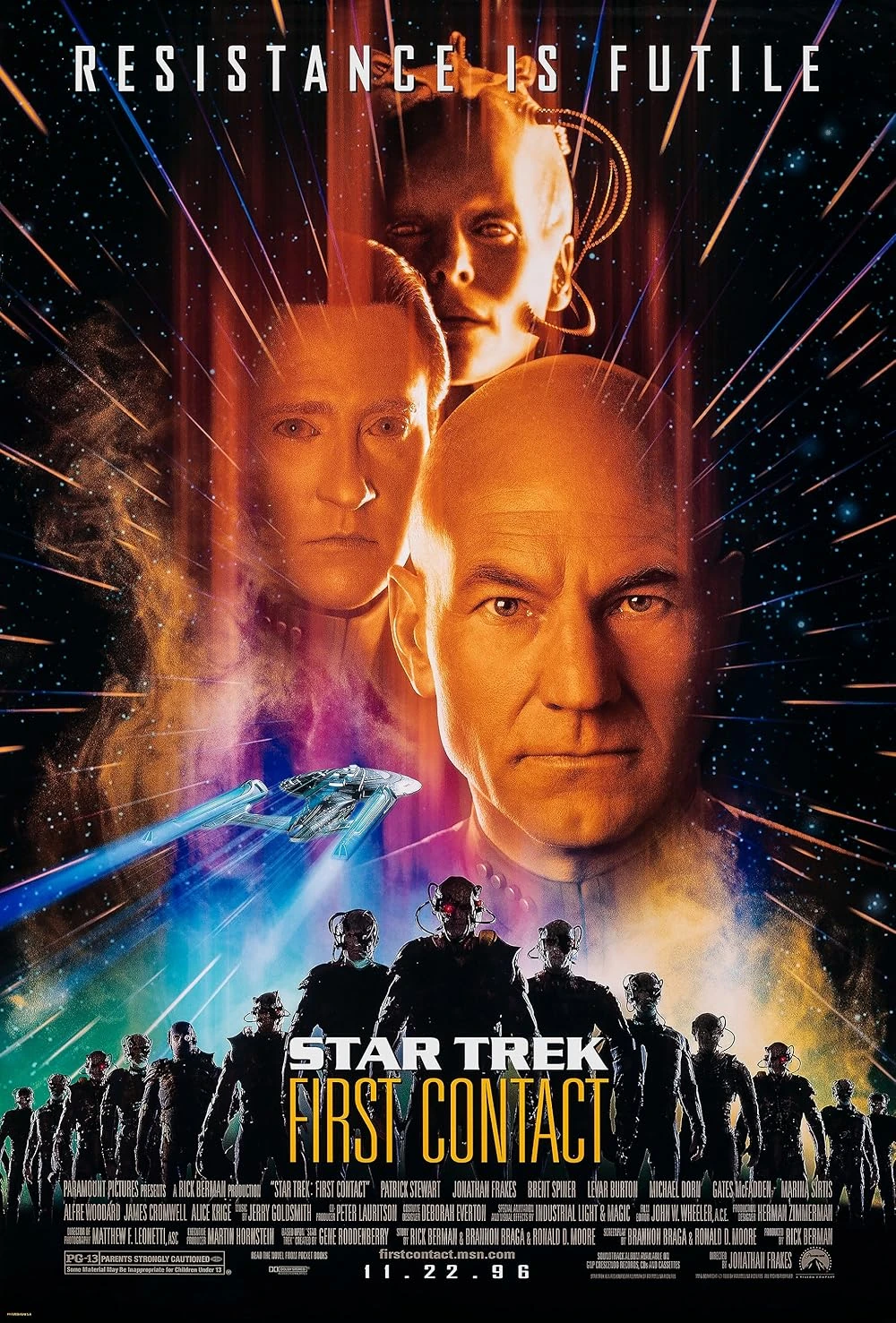 Poster de Jornada nas Estrelas: Primeiro Contato (1996), um dos filmes de Star Trek em ordem