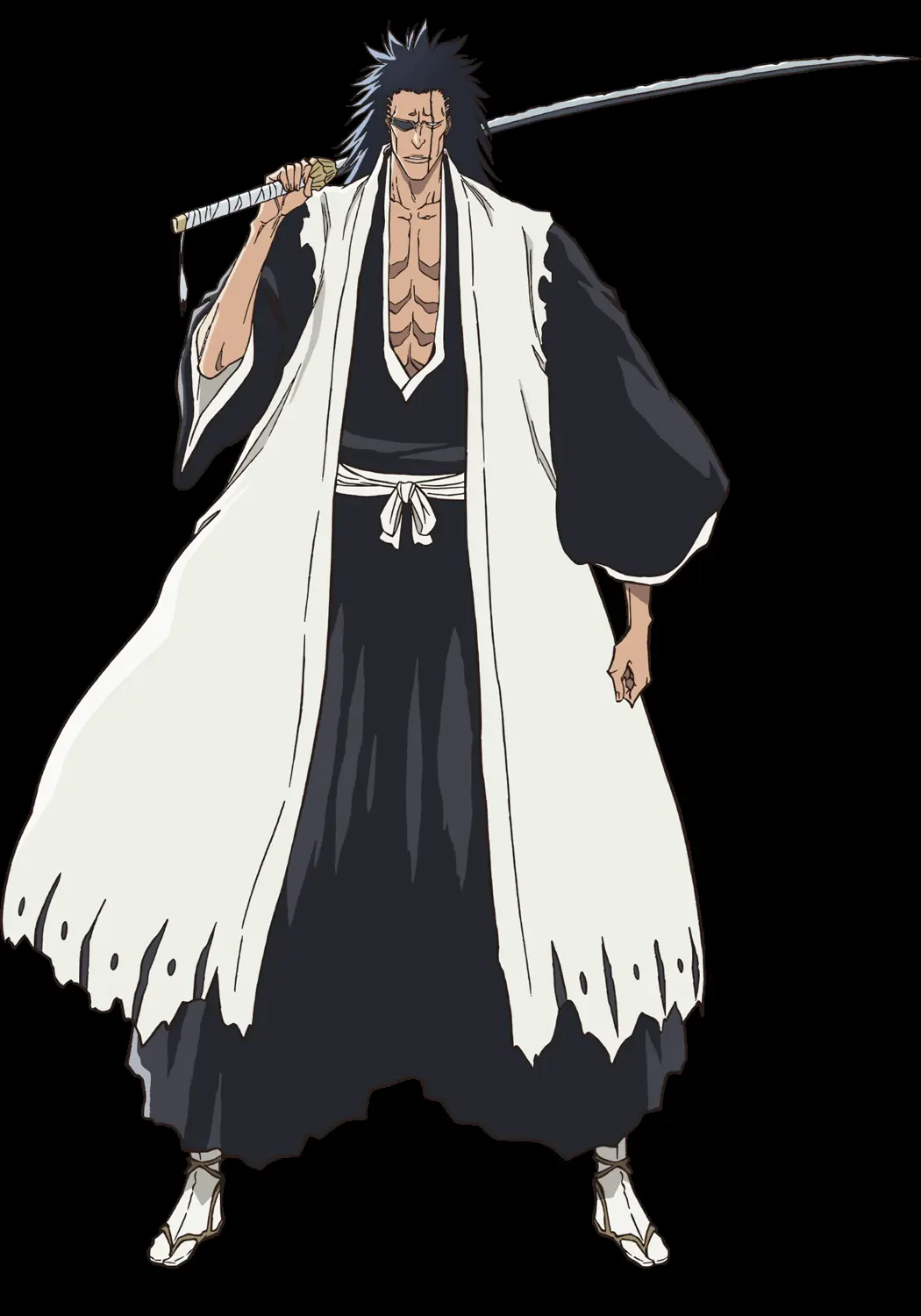 Kenpachi Zaraki, capitão do 11º esquadrão do Gotei 13 em Bleach