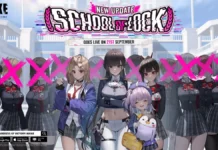 Quem é a Marciana em NIKKE: a professora da M.M.R. que virou pinguim salva-vidas Marciana em NIKKE no evento School of Lock, com as alunas da escola M.M.R.
