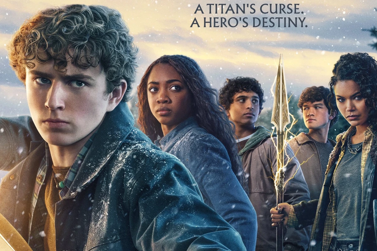 Poster da 3a temporada de Percy Jackson e os Olimpianos, que adapta A Maldicao do Tita