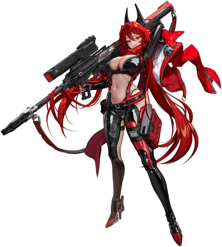 Red Hood, personagem de NIKKE, em arte oficial do jogo